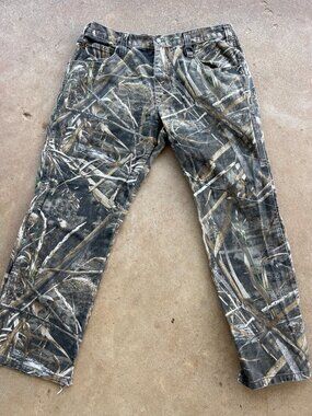 Vintage Realtree Mens Camo Pants 36x30 Cotton Outdoor Hunting Gear Distressed He